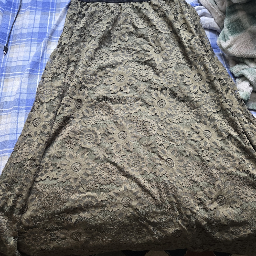 LuLaRoe Olive Lace A-Line Skirt
